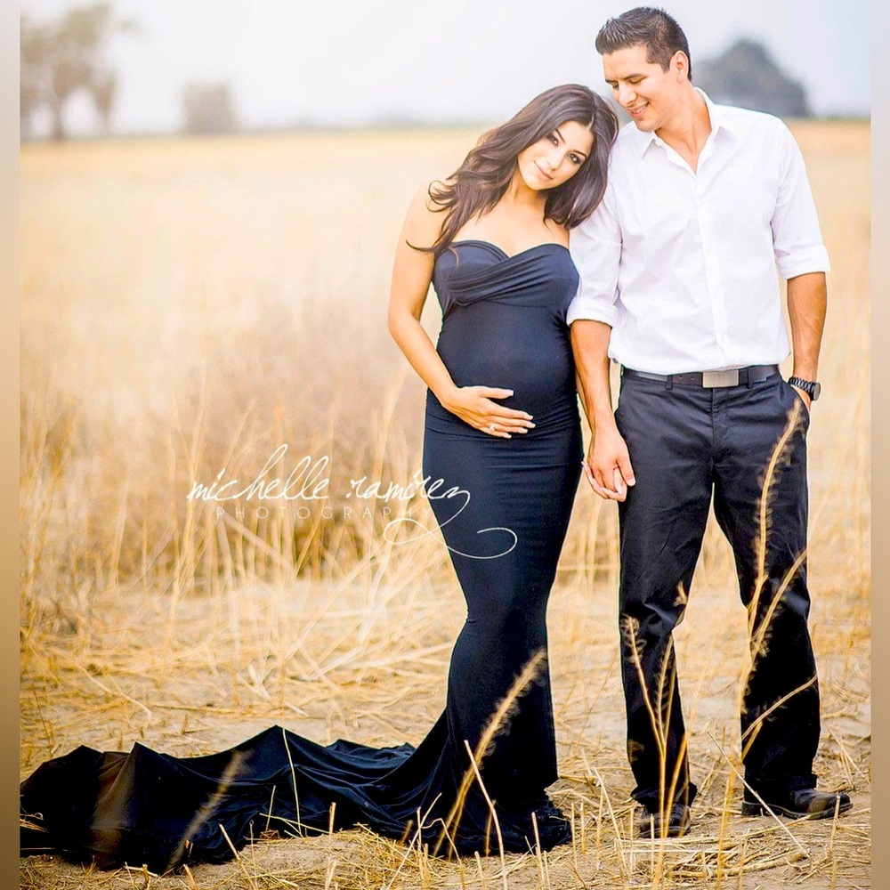 Jessica Gown by Sew Trendy Fitted Maternity Gown - Black - Slim Fit